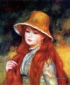 fille avec un chapeau de paille Pierre Auguste Renoir